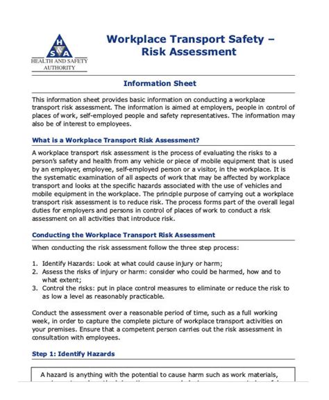 Free 27 Risk Assessment Forms In Pdf Ms Word