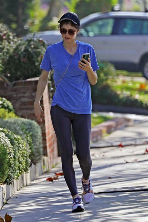 Alexandra Daddario Shows Off Her Engagement Ring While Running Errands Wearing A Tee And