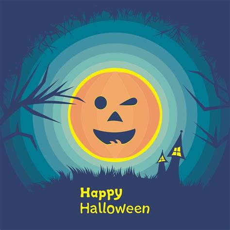 Winking Jack O Lantern Moon Happy Halloween Pictures Photos And