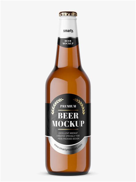 Free beer bottle mockup prepared in three high resolution psd files. Beer bottle mockup - Smarty Mockups