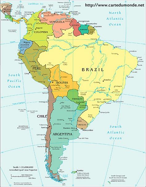 Carte Amérique Du Sud Politique Carte Du Monde