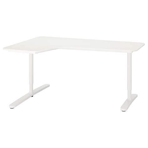Particleboard, linoleum, abs plastic underframe for corner table top. BEKANT Corner desk-left - white - IKEA