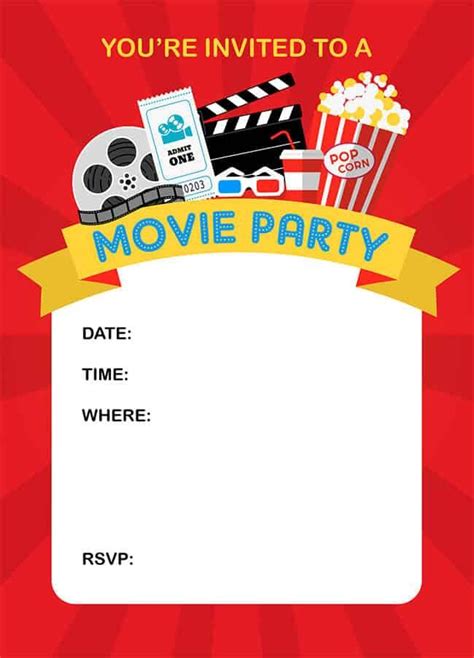 Free Printable Birthday Invitations Movie Themed
