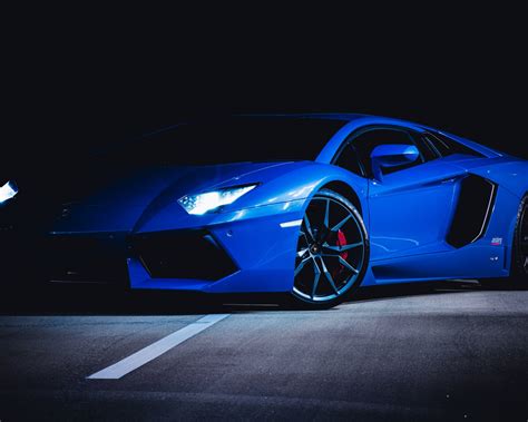 Download Wallpaper 1280x1024 Sports Car Blue Lamborghini Standard 54