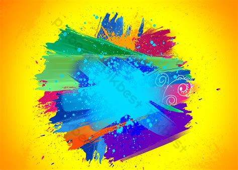 Various Colors Circle Holi Festival Background Painted In PSD