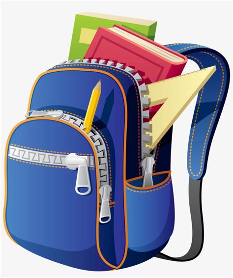 Backpack School Bag Clip Art Backpack With School Supplies Clipart