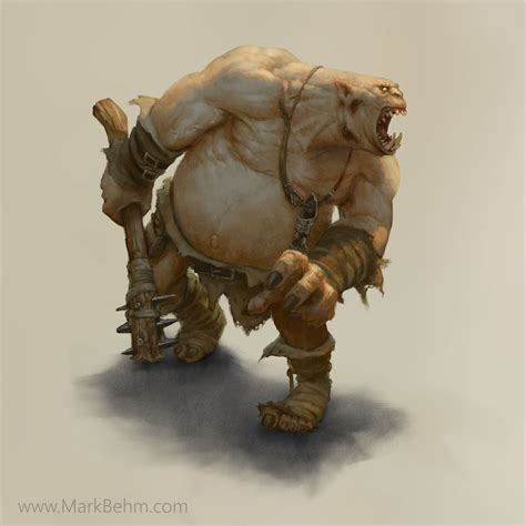Ogre By Mark Behm In 2020 Fantasy Monster Game Concept Art Fantasy