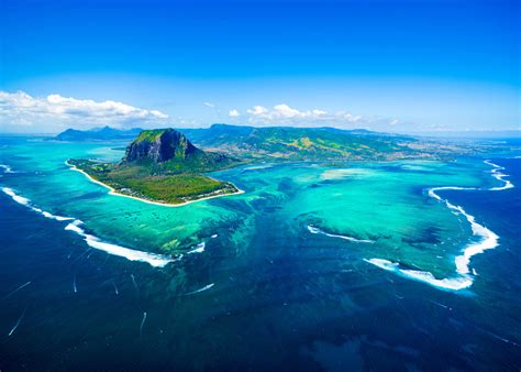 Aerial View Of Mauritius Island Running With Miles