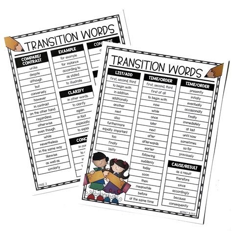 Free Printable Pdf List Of Transition Words