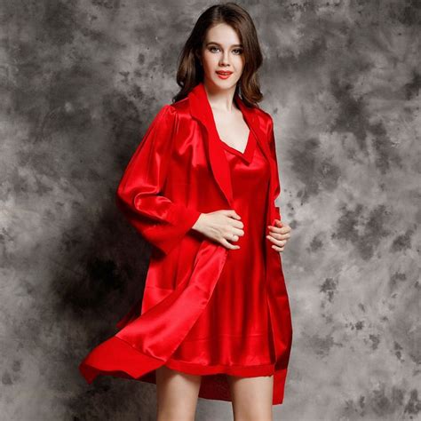 Women S Silk Nightgown Robe Set Silk Sleepwear Night Gown Silk