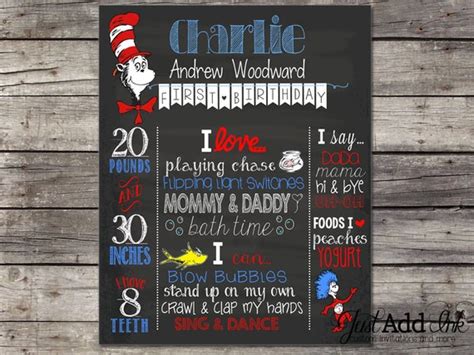 First Birthday Cat In The Hat Dr Seuss By Justaddinkcreatives