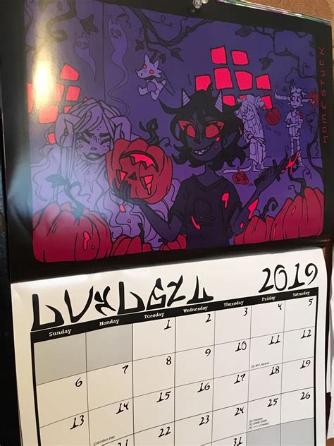 I Love Octobers Calendar Art Rhomestuck