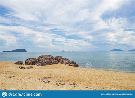 The View Of Pantai Dendong Beach With Rocky Outcrops In Besut District Of Terengganu Malaysia