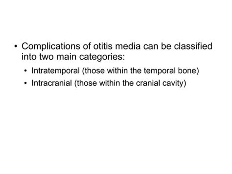 Intratemporal Complications Of Otitis Media