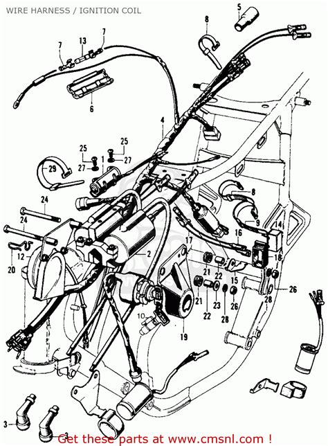 Are you trying to find wire harness bundle? Honda CB450K5 1972 USA WIRE HARNESS / IGNITION COIL - buy ...