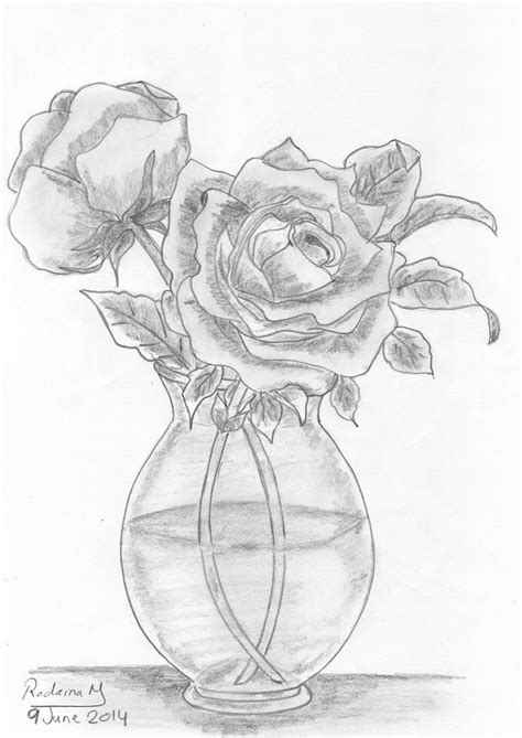 Easy oil pastel drawings lotus flower/ how to draw flowers for beginners step by step. vase of roses drawn in 2014 #pencil #sketch #roses # ...