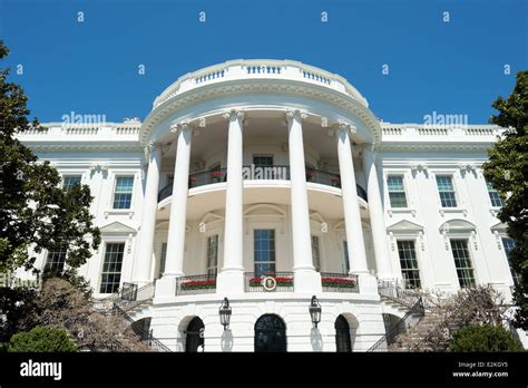 Washington Dc Usa Close Shot Of The South Portico Of The White House