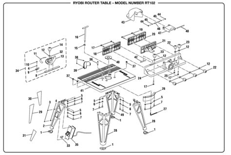 Ryobi Rt102 Router Table Parts And Accessories Partswarehouse