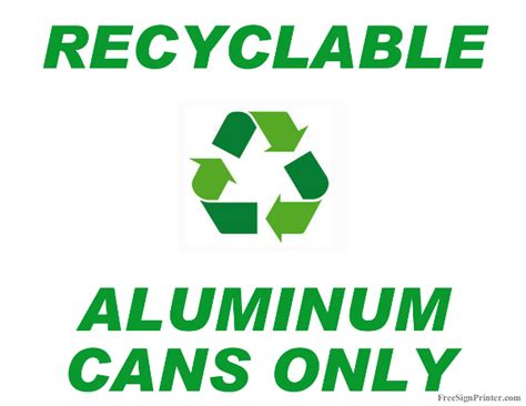 Aluminum Cans Aluminum Cans Only Sign