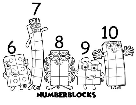 Numberblocks From 6 To 10 Coloring Page Free Printable Coloring Pages