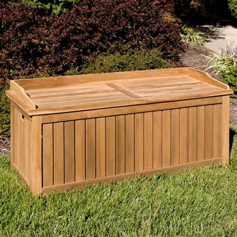 Jakie 4 Ft Teak Outdoor Storage Bench Teak Storage Teak Outdoor