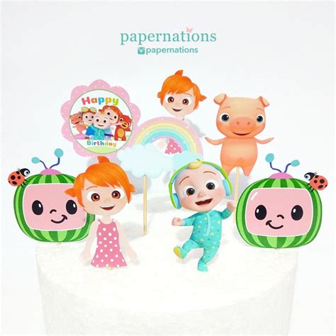 You can either hot glue them to toothpicks or lollipop. Cocomelon Cupcake Toppers
