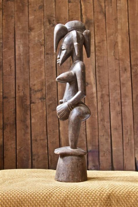 Senufo Female Fertility Statue In Carved Wood Late 19th Century For