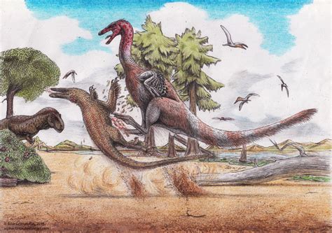 Anserimimus Planinychus Kicked Unknown Troodontid In The Background Is