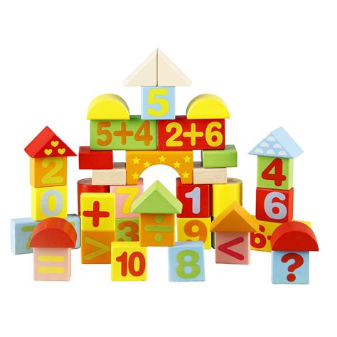40 Pieces Kids Colorful Building Block Set Arithmetic Geometric Shape