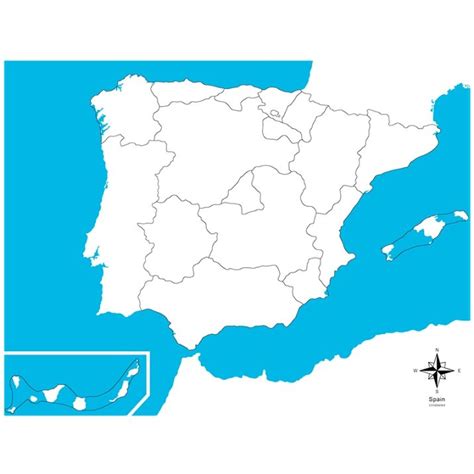 Mapa De España Sin Nombres Montessori