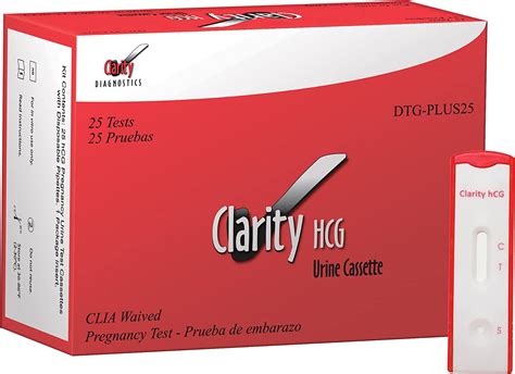 Clarity Hcg Urine Cassette Pregnancy Tests 25 Individually Sealed Amazonca Health