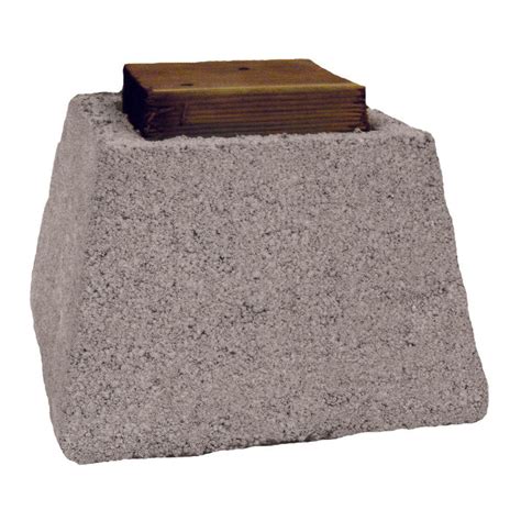 Basalite Pier Block With Wood Cap Square Concrete Block With No