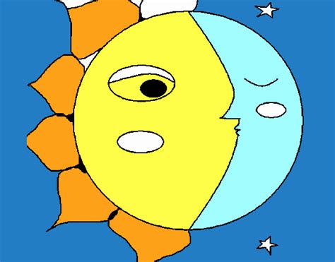 Dibujo De Sol Y Luna 3 Pintado Por En El Día 10 10 18 A Las