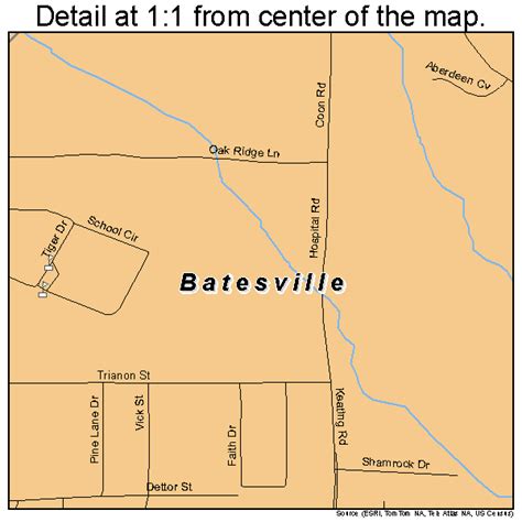 Batesville Mississippi Street Map 2803620