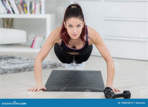 Woman In Plank Exercise Position Stock Photo Image Of Slim Beautiful
