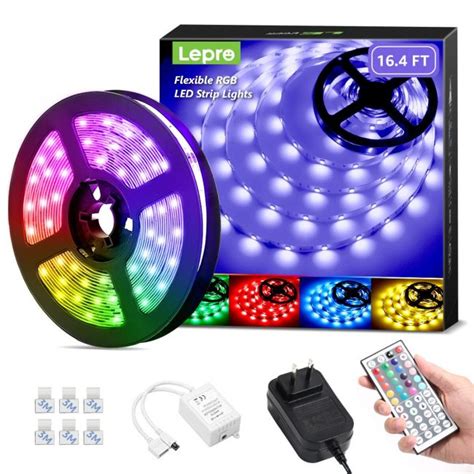 164ft Rgb Led Lights Strip With 44 Keys Ir Remote And 12v Power Supply