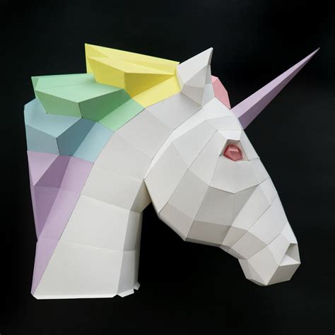 Make A 3d Paper Unicorn With A Template From Oxygamis Etsy Shop Hgtv