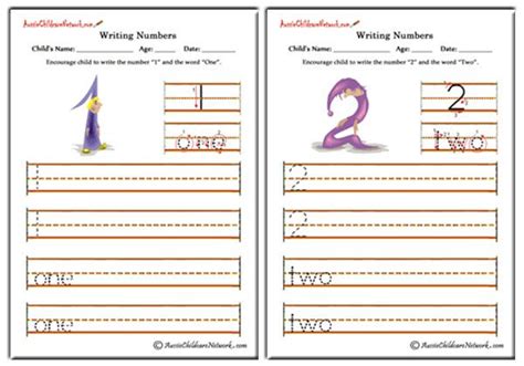 Writing Numbers Cartoon Theme Aussie Childcare Network