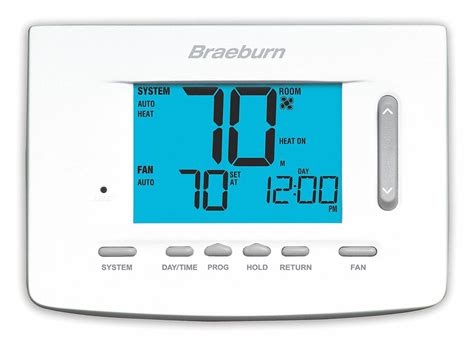 Press the or button to change the residual cooling fan delay to the desired setting of 0 (disabled), 30, 60, or 90. BRAEBURN Low Voltage Thermostat, Stages Cool 1, Stages ...