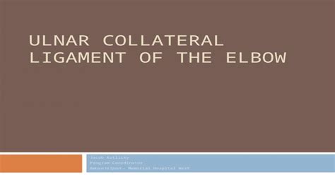 Ulnar Collateral Ligament Of The Elbow Ppt Powerpoint
