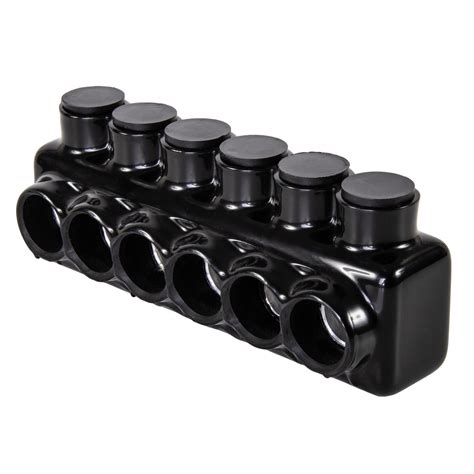 6 Port Black Multi Tap Pre Insulated Connector 250 Mcm 6 Awg Nsi