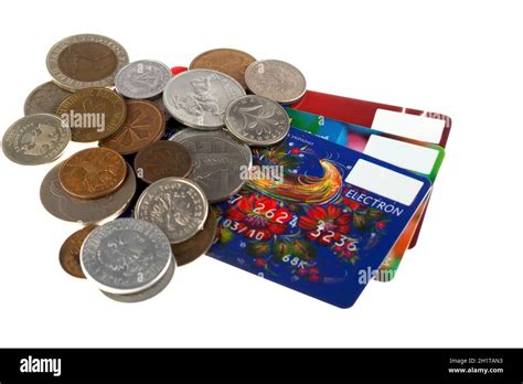 Credit Cards And Coins Stock Photo Alamy