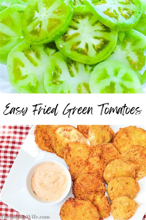 Fried Green Tomatoes With Dipping Sauce On The Side And An Image Of