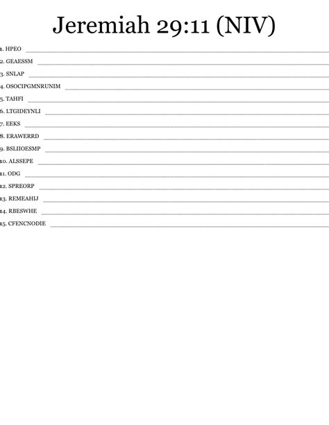 Jeremiah 2911 Word Search Wordmint