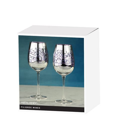 set of 2 filigree wine glasses lilac the drh collection
