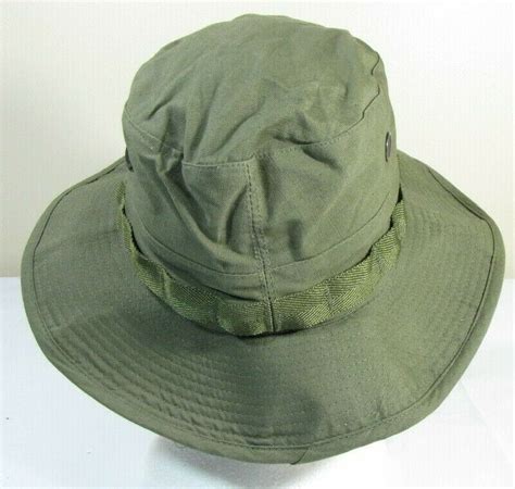 Authentic Us Military Vietnam Era 1969 Nos Green Jungle Boonie Hat Cap