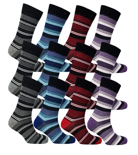 12 Pairs Of Mens Design Socks Comfort Fit Work Black Everyday Sock Size