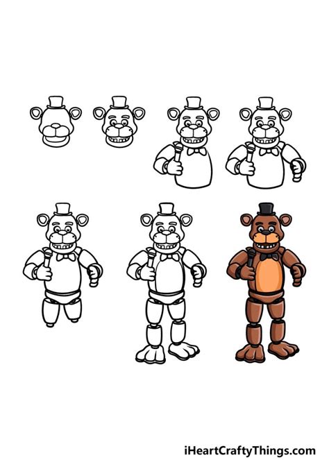 Freddy Fazbear Drawing How To Draw Freddy Fazbear Step By Step