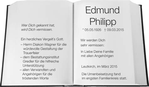 Traueranzeigen Von Edmund Philipp Schwaebische De Trauerportal My XXX
