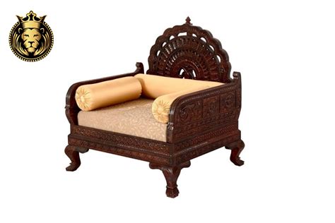 Rajasthani Style Teak Wood Carved Sofa Set Royalzig